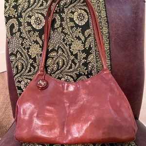 Monsac High Quality Rich Cognac Brown Italian Leather Shoulder Bag
